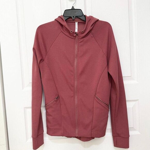 Women Fabletics Full Zip Up Hoodie Jacket in Mauve Pink Size Extra Small - Picture 1 of 8